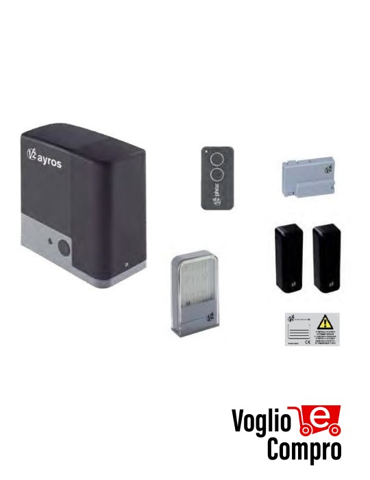 KIT FULL AUTOMAZIONE CANCELLO SCORREVOLE V2 AYROS 600 D 24V FINO 600 Kg