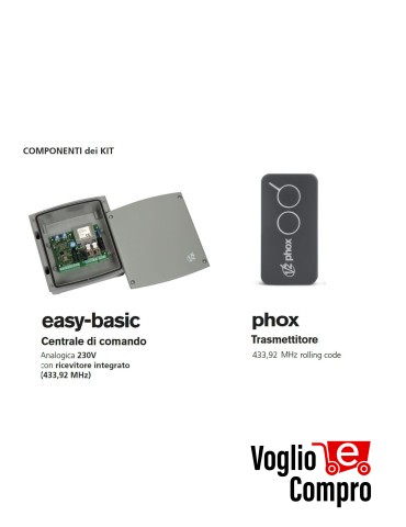 KIT ELETTRONICO PER AUTOMAZIONE SERRANDE AVVOLGIBILI 230V V2 EASY BASIC
