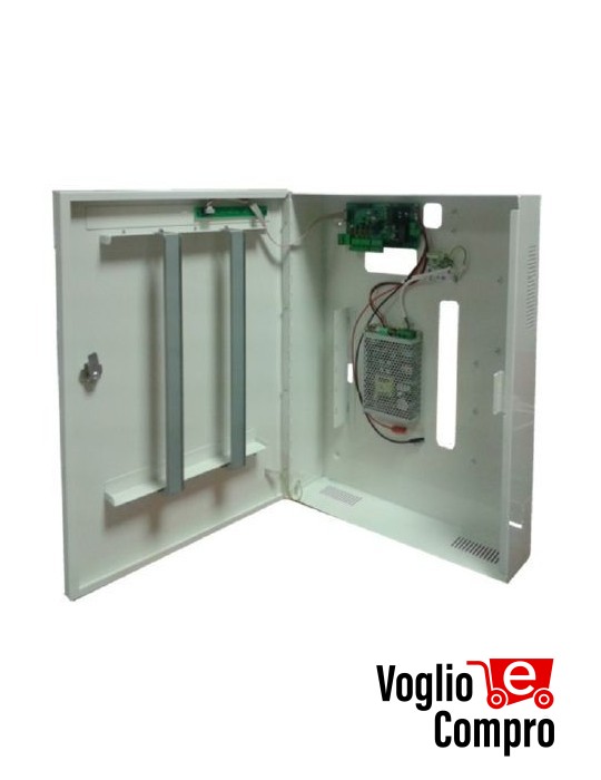 WALL BOX PLUS METALLICO CHIAVE FISSAGGIO DVR MORSETTIERA 11.2Ah CARICABATTERIE