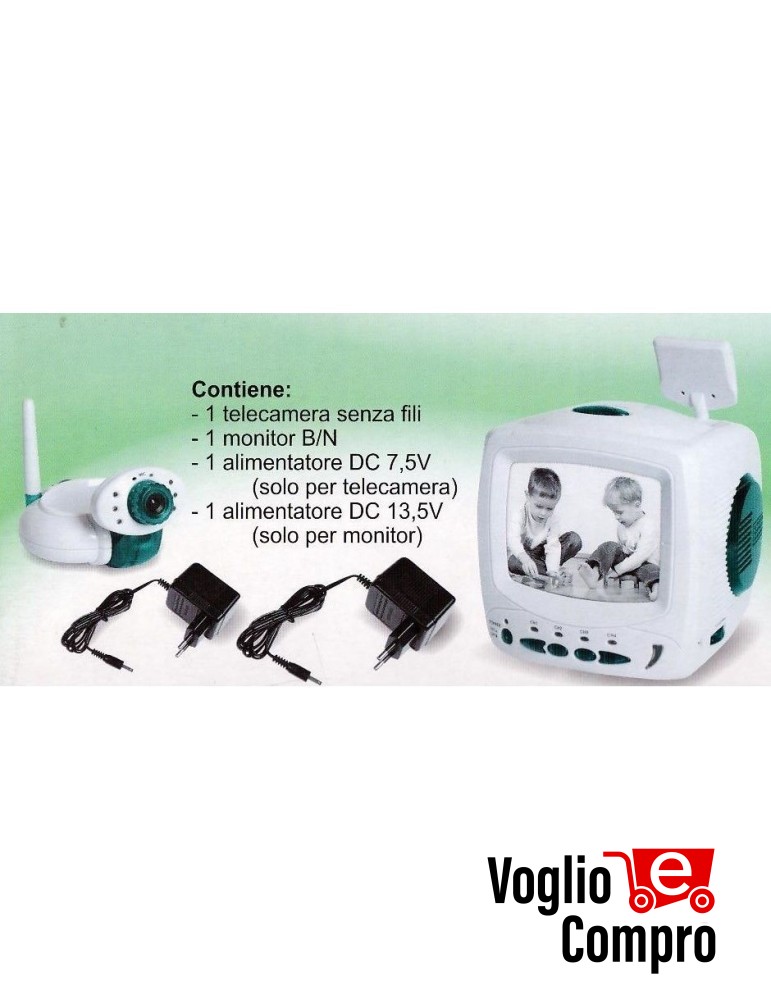 SISTEMA VIDEOCONTROLLO WIRELESS LED NOTURNA per bambini anziani sorveglianza