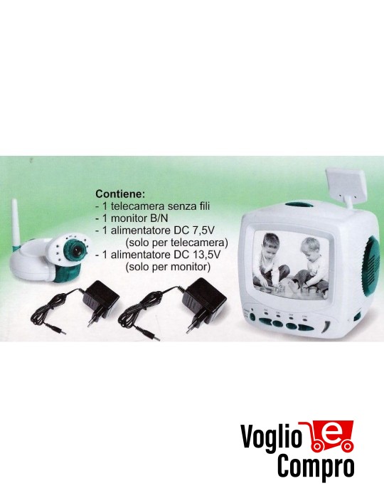 SISTEMA VIDEOCONTROLLO WIRELESS LED NOTURNA per bambini anziani sorveglianza