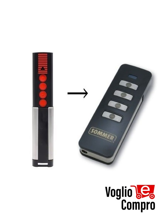 60900891RADIOCOMANDO TELECOMANDO ORIGINALE SOMMER 4013 TX 03-434-4   434,42Mhz ROL.CODE