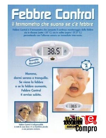 TERMOMETRO 100 GRADI PER BAMBINI FEBBRE CONTROL OMOLOGATO MINISTERO SANITA'