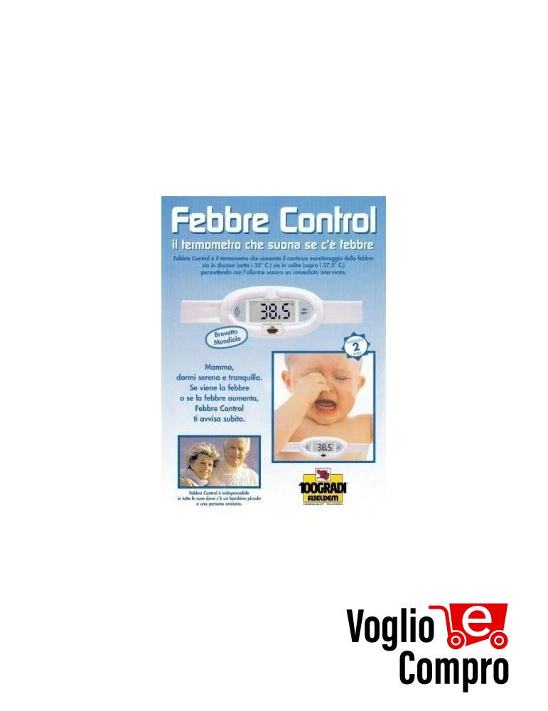 TERMOMETRO 100 GRADI PER BAMBINI FEBBRE CONTROL OMOLOGATO MINISTERO SANITA'