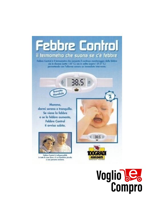 TERMOMETRO 100 GRADI PER BAMBINI FEBBRE CONTROL OMOLOGATO MINISTERO SANITA'