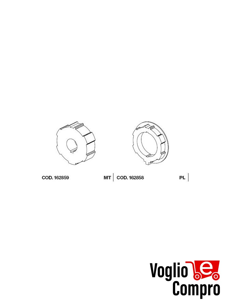 162859-162858 CORONA E PULEGGIA V2 TONDO DIAMETRO 100x3.5mm PER MOTORIDUTTORI TUBOLARI
