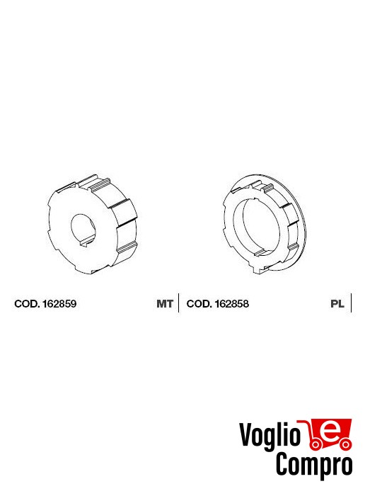 162859-162858 CORONA E PULEGGIA V2 TONDO DIAMETRO 100x3.5mm PER MOTORIDUTTORI TUBOLARI