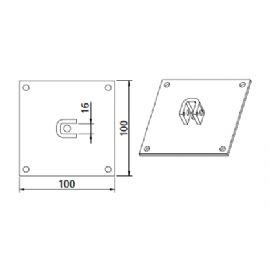 PIASTRA A SUPPORTO QUADRA 16x16MM PER MOTORIDUTTORI TUBOLARI DIAMETRO 59MM