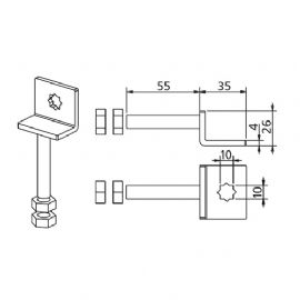 SUPPORTO REGOLABILE VERTICALE CON FORO 10x10 PER MOTORIDUTTORI TUBOLARI Confezione 5 pezzi