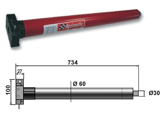 Aprimatic MOTORE TUBOLARE APRIMATIC 59M-100 100Nm per tapparelle e tende da sole 