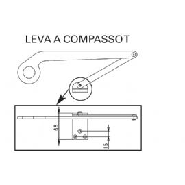 Leva compasso “T” DX salvaspazio con staffa maggiorata motore persiane battente