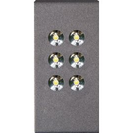 LAMPADA A 6 LED ALTA LUMINOSITA' FRUTTO DA INCASSO PER AVE DOMUS 100 S44 SILVER