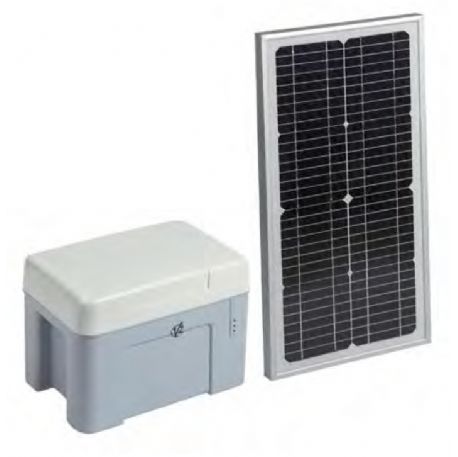 KIT ALIMENTAZIONE SOLARE V2 ECO LOGIC COMPLETO BOX BATTERIA E PANNELLO DA 20W