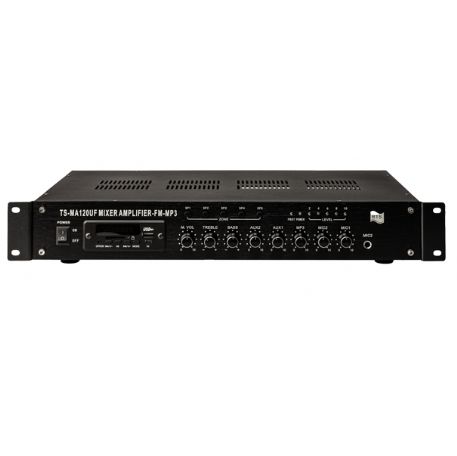 CENTRALE AMPLIFICAZIONE MIXER RTS FM/USB/SDHC 120W 2 INGRESSI MIC E 2 AUX