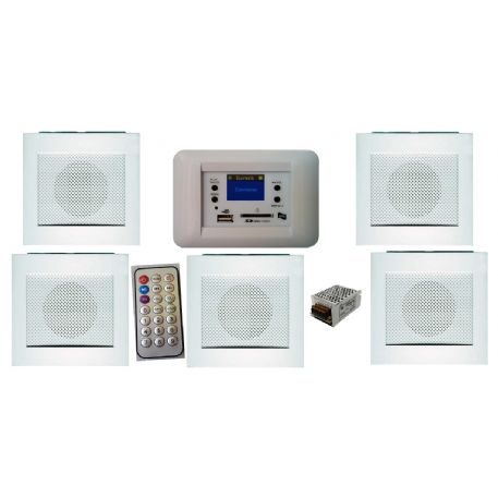 KIT RTS PER FILODIFFUSIONE MY HOUSE DA INCASSO CENTRALE AUDIO 20W - 5 DIFFUSORI